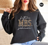 Leopard Future Mrs, Cute Engagement Shirts, Custom Future Mrs. Shirt,Custom Last name Shirt