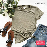Multi Color Unisex T-shirt , Soft and Comfy , Plain Unisex Fit Crew Neck Tee , Short Sleeve , Heathered Colors , Blank Shirt