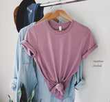 Multi Color Unisex T-shirt , Soft and Comfy , Plain Unisex Fit Crew Neck Tee , Short Sleeve , Heathered Colors , Blank Shirt
