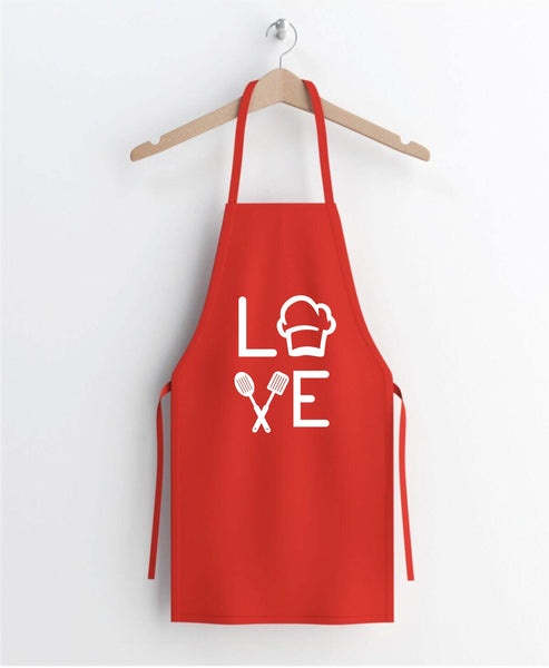 Love Apron, Chef Apron, Valentine’s Day Apron, Cooking Gifts,  Valentine's Day, Birthday Gift, Kitchen Apron, Clothe Design, C5549