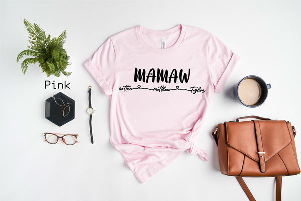 Mamaw Shirt with Grandkids Names, Custom Grandma Shirt, Gift for Gigi, Grandma Shirt, Birthday Gift For Grandma, Birthday Gift, C5620