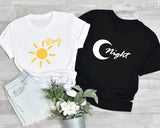 Day and Night Shirt Set, Couple Shirts, Couples Shirt, Matching Shirts,  Valentine's Day, Valentine's Day, Clothe Design, C5558