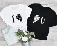 I Love U Shirt,  Valentine's Day, Lovers Tee, Couple Shirt, Couple Matching Tee, Valentine's Day, Boyfriend Gift, Clothe Design, C5567