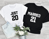 Just Married Shirts, Gift for Bride,Honeymoon Gifts,Couple Shirts, Couples Shirts, Gift for Bride and Groom, Wedding Shirt, C5750