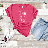 Bless This Mess Shirt, Religious Mom T-Shirt, Mom Shirt, Christian Tshirt, Gift Women, Cute T-Shirt, Summer Tees, C5781