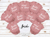 Bridesmaids Shirt,Personalized Bride T-shirt,Maid of Honor Sweatshirt,Bridal Party Shirts,Bridesmaid Gift,Wedding Custom Tee, C5853