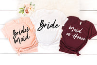 Bridesmaids Shirt,Personalized Bride T-shirt,Maid of Honor Sweatshirt,Bridal Party Shirts,Bridesmaid Gift,Wedding Custom Tee, C5853
