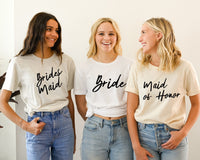 Bridesmaids Shirt,Personalized Bride T-shirt,Maid of Honor Sweatshirt,Bridal Party Shirts,Bridesmaid Gift,Wedding Custom Tee, C5853