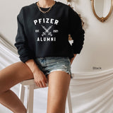 Pfizer Alumni Long Sleeve Shirt,Team Pfizer,Nurse Shirt,Vaccinated Tee,Funny Pandemic T-Shirt,Vaccination Shirt, Covid Vaccine Long Sleeve