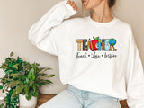 Inspirational Teacher Sweatshirt,Teach Love Inspire Hoddie,Back To School Shirt,First Grade Teacher Shirts,Kindergarten Teacher Shirt, C5881