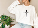 Nail Cross Shirt,Nail Cross Sweatshirt,Blessed Shirt,Christian Shirt,Faith Shirt,Distressed Shirt,Vertical Cross,Disciple,Love,Grace,C5905
