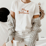 Personalized Mrs Shirt, Mrs Last Name Shirt, Mrs Custom Shirt, Mrs Shirt Personalized,Mrs SweatShirt, Wedding Shirt, Honeymoon Shirt C6009