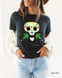 Skull Shirt,Flower Skull Shirt,Halloween Tshirt,Skeleton Shirt,Halloween Tee,Halloween Costume,Hallowen Party Shirt,Birthday Gift,C6123