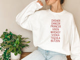 Drinking Christmas Sweatshirt,Dancer Dasher Shirt,Vodka Moscato Tequila Blitzen Shirt,Day Drink Tees,Friendsgiving Party Shirt, C5921