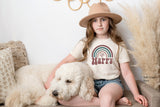 Retro Style Shirt,Rainbow Shirt,Boho Shirt,Think  Be Happy,Vintage Tee, Motivational Shirt, Happy TeeC6138