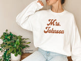 Mrs Johnson Sweatshirt,Mrs Last Name Sweatshirt,Mrs Shirt, Mrs Custom Sweatshirt,Custom Last Name Shirt, Bride Shirt, Mrs Last Name, C5694