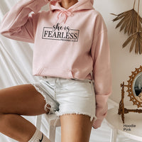 She is Fearless Sweatshirt,Women’s Sweatshirt,Christian Shirt, Southern Christian Women,Church Shirt, Bible Verse Shirt, Strong Women,C5813