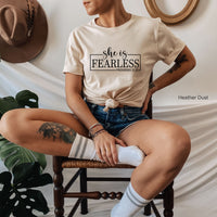 She is Fearless Sweatshirt,Women’s Sweatshirt,Christian Shirt, Southern Christian Women,Church Shirt, Bible Verse Shirt, Strong Women,C5813