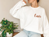 Love Sweatshirt, Love Heart Sweatshirt, Heart Arm Patches, Cute Valentine's Sweater, Teacher Valentine's Shirt, Mom Valentine's,C6167