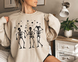 Halloween Skeleton Sweathirt,Halloween Party Dancing Skeleton Shirt,Skeletons  Halloween Shirt,Halloween Costume,Comfortable Tee,C6128