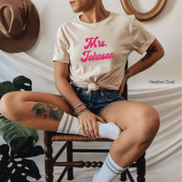 Mrs Johnson Shirt, Mrs Last Name Shirt, Mrs Shirt, Mrs Custom Shirt, Custom Last Name Shirt, Bride Shirt, Mrs Last Name, C5694