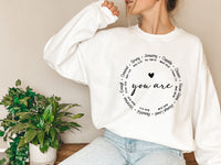 You Are Inspiration Shirt,Motivational Tee,Faith Shirt,Christian Sweatshirt,Love Your Life Shirt,Positive Tee,Kind Loved Worthy Shirt,C5856