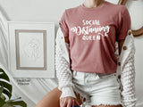 Social Distance Queen White with Black Ringer Tee, Trendy Funny Graphic Tee, Introvert Self Quarantine Shirt,C5991