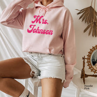 Mrs Johnson Sweatshirt,Mrs Last Name Sweatshirt,Mrs Shirt, Mrs Custom Sweatshirt,Custom Last Name Shirt, Bride Shirt, Mrs Last Name, C5694