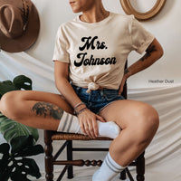 Mrs Johnson Sweatshirt,Mrs Last Name Sweatshirt,Mrs Shirt, Mrs Custom Sweatshirt,Custom Last Name Shirt, Bride Shirt, Mrs Last Name, C5694