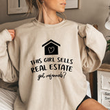 This Girl Sells Real Estate Sweatshirt, Realtor Shirt, Ladies Realtor Shirt, Real Estate Shirt ,Gift for Real Estate Agent Shirt,C6192