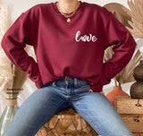 Love Sweatshirt, Love Heart Sweatshirt, Heart Arm Patches, Cute Valentine's Sweater, Teacher Valentine's Shirt, Mom Valentine's,C6167
