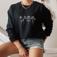 Custom Birth Month Flower Sweatshirt, Birthday Flower Shirt, Birth Month Flower Shirt, Customized Birthday Month Shirt, Gift for Mom  C5729