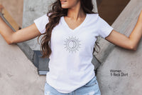 Sun and Moon Tshirt, Celestial Tee, Sunshine Tee, One with the Sun, Boho Shirt, Mystical Tee, Moon Shirt, Bohemian Shirt, C6044